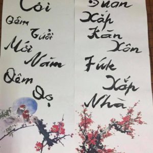 PGS Bùi Hiền vừa viết đôi câu đối Tết bằng chữ “tiếw Việt” cải tiến