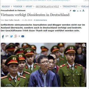 Vietnamesische Extremisten drohten mit einem Angriff mit „Stinkbombe“ auf eine Podiumsdiskussion in Berlin