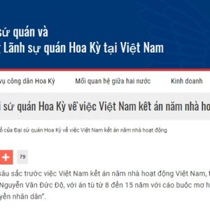 Tuyên bố của Đại sứ quán Hoa Kỳ về việc Việt Nam kết án năm nhà hoạt động