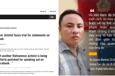 Ân Xá Quốc tế kêu gọi Việt Nam trả tự do cho Hà Văn Nam trước phiên xử