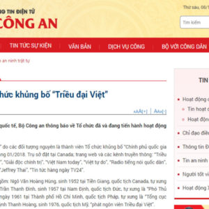Đảng Cộng sản Việt Nam dán nhãn “khủng bố” cho đối kháng chính trị