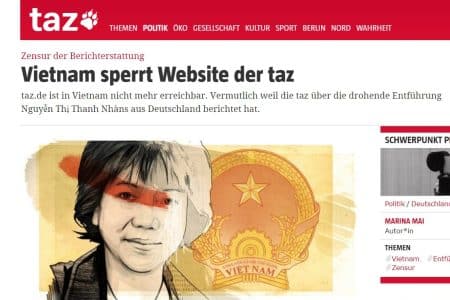 Việt Nam chặn trang web nhật báo TAZ của Đức