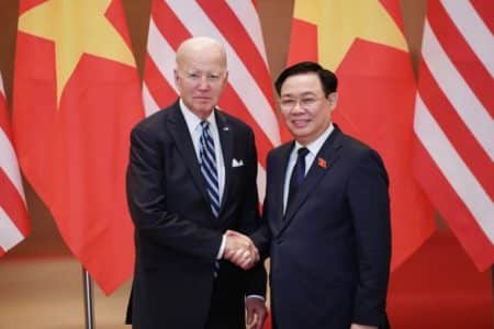 With what intention did Vietnamese top legislator Vuong Dinh Hue “slip his tongue” at President Joe Biden?