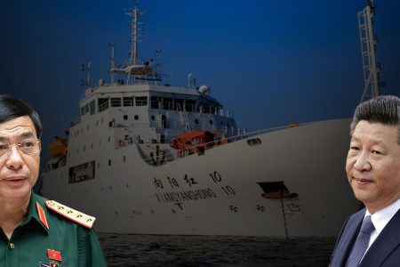 Tàu khảo sát Trung Quốc vẽ chữ “Trung” lên vùng biển Việt Nam, để khẳng định chủ quyền của họ