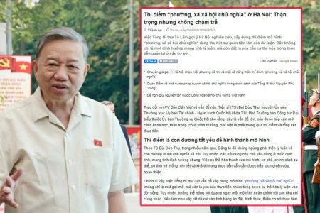 Tô Lâm và ảo vọng điên rồ về “phường xã hội chủ nghĩa”.