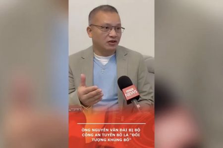 Ông Nguyễn Văn Đài bị Bộ Công an tuyên bố là „đối tượng khủng bố“