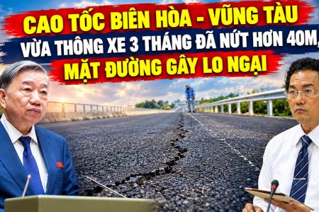 Cao tốc Biên Hòa – Vũng Tàu vừa thông xe 3 tháng đã nứt hơn 40m, mặt đường gây lo ngại