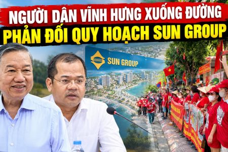 Người dân Vĩnh Hưng xuống đường phản đối quy hoạch Sun Group