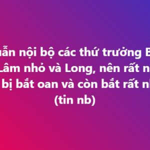 Mâu thuẫn nội bộ các thứ trưởng BCA, đặc biệt là Lâm nhỏ và Long, nên rất nhiều vụ việc bị bắt oan và còn bắt rất nhiều ( tin nội bộ 2.10.26)